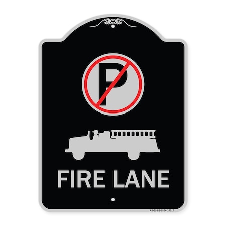 Fire Lane With No Parking Symbol & Graphic Heavy-Gauge Aluminum Architectural Sign